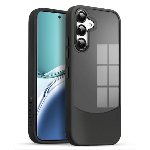 Image of KARWAN️Fusion Edge Leather Transparent Mobile Back Case | Slim Fit | Anti-Fingerprint| Scratch-Resistant | Premium Grip | Shockproof case | Back Cover for Samsung Galaxy S24 Plus || Black