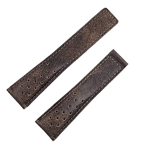 Bracelet Monaco Carrera en cuir de veau givré marron 22mm
