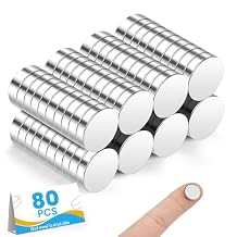 Small Magnets, 80 Pack Refrigerator Magnet 12x3mm Rare Earth Magnet Neodymium Magnets for Crafts, Whiteboard, Kitchen Cabinet