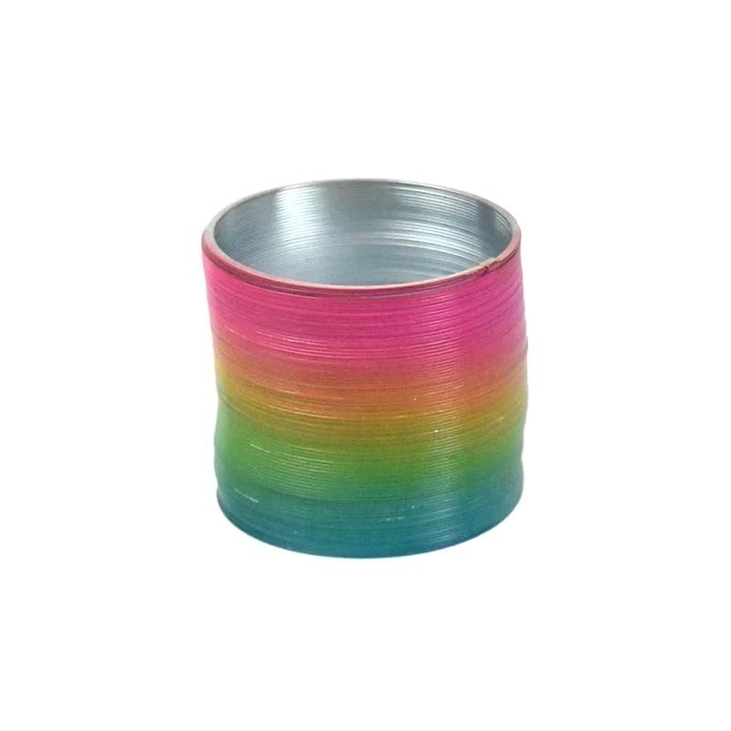 BCOMFY Molla Magica Arcobaleno In Acciaio – Slinky Classica 66x60 Mm, Giocattolo Per Scale, Effetto Onde E Capriole, 1 Pezzo