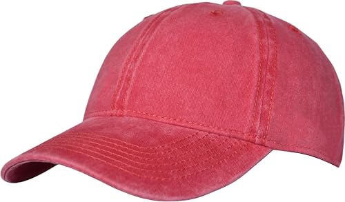 Image of Vintage Washed Cotton Baseball Caps Men Women Adjustable Unstructured Low Profile Dad Hat