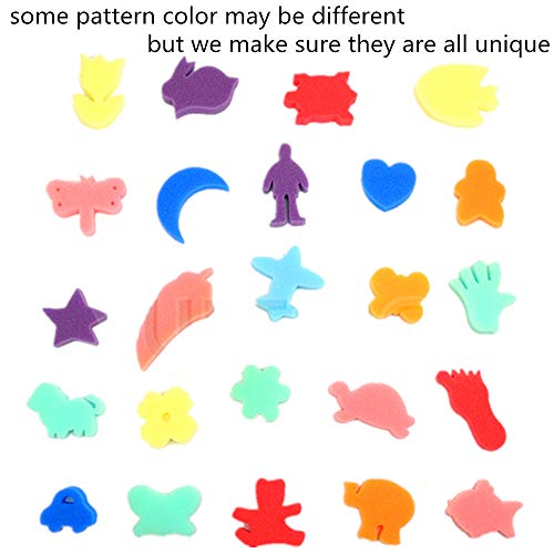 image for Fycooler Kids' Art Paintbrushes - 40pc Sponge Painting Tool Kit with D