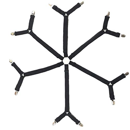Hosmide Bed Sheet Fasteners, Adjustable Elastic Bed Sheet Holder Straps for All Bedsheets,Any Size Bed