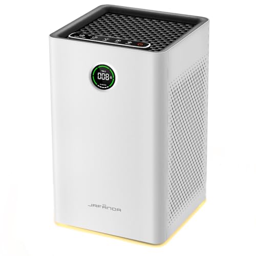 Jafända Air Purifiers for Home Large Room Up To 1190ft², True HEPA 13 Filter, Activated Carbon Remove 99.97% Dust Smoke Odor Pollen Pets Hair Dander Allergies, Quiet Sleep Mode 23dB, Night Light