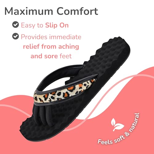 Image of Pedi Couture EVA Footbed Orthotic Pedicure Flip Flops for Women - Comfortable Arch Support Sandals Women's for Home, Salon, Yoga & Gym - Flip Flops with Built in Toe Separators for Nail Drying