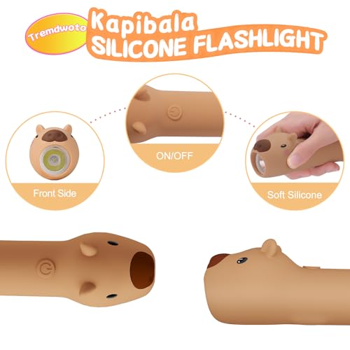 Image of Capibala Kid's Flashlight Rechargeable, LED Kid Flashlight for Boys and Girls, Suitable for Camping and Outdoor Exploration Students, Fun and Lightweight Flashlight, Birthday Gift
