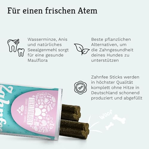 TIERLIEBHABER – Zahnfee Dental Sticks Hund Zahnsteinentferner – Hundeleckerlies zur Hunde Zahnpflege – Von Tierärzten entwickelt – Gegen Mundgeruch & Zahnbelag – 13 Natürliche Dental Kaustangen Hund