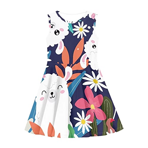 Custom Girls Sundress Soft A Line High Waist Flowy Tank Dress Sleeveless Swing Midi Dress for 3-16 Years Old4