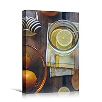 Canvas Wall Art Tea Coffee Drinks Farmhouse/Country Kitchen Multicolor Photography Relax/Calm - 12x18 inches