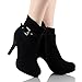 TOP Moda George-15 Women's Strap Buckle Stiletto Heel Ankle Booties Black 9