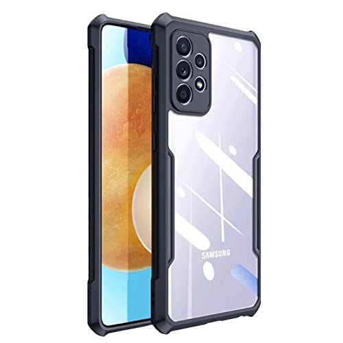 Image of Dashmesh Shopping Shockproof Crystal Clear Back Cover Case for Samsung Galaxy A23 | 360 Degree Protection | Protective Design | Transparent Back Cover Case (Black Bumper)