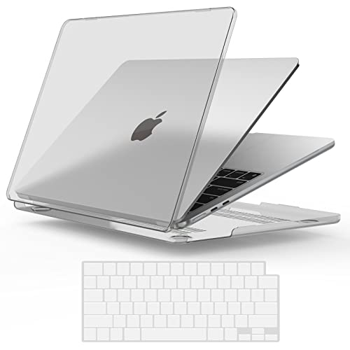 IBENZER Compatible with 2025 2024 2023 2022 MacBook Air 13 inch Case M4 A3240 M3 A3113 M2 A2681, Plastic Hard Shell Case with Keyboard Cover for Mac Air 13.6, Frost Clear, MAT13-KK-CL+1