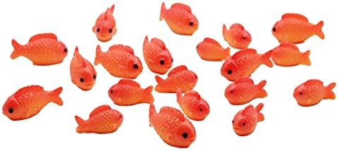 20 Pcs Resin Red Goldfish Mini Goldfish Figurines Fairy Garden Miniature Moss Landscape DIY Terrarium Crafts Ornament Accessories for Home Décor