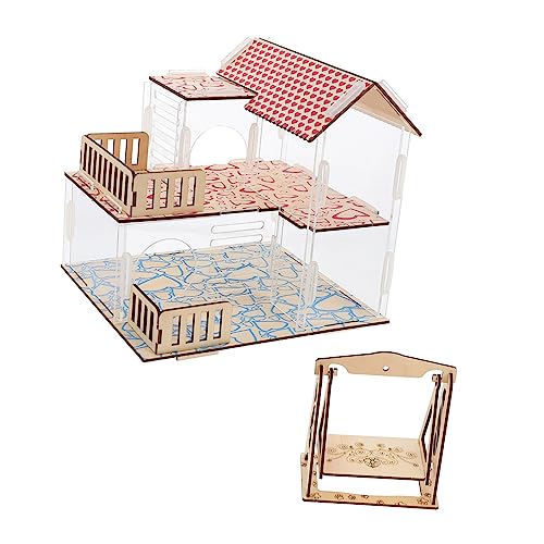 CORHAD 1 セット ハムスター ヴィラ ウズラ ケージ ハムスター ホイール ハムスター 隠れ家 ウサギ モルモット 豚 ハムスター チューブ ハムスター おもちゃ モルモ