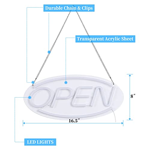 Open Signs Led For Business 4 Colors, Bright Ousheng 16.5"X8" Neon Billboard With Business Hours Sign, Clock Will Return, Lighted Advertising Board For Walls Store Window Office Bars Retail Salon Shop Restaurant Door #TOP1