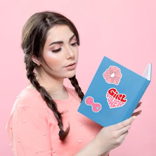 Image of Zesta Aesthetic Stickers for Laptop /Waterproof Anime Decal for Books /Vinyl Sticker for Fridge /Easy to Use Korean Car Sticker Kawaii Cute Stickers (Pink Love)