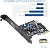 Tarjeta interna PCIe a 20 pines + Tipo-E, adaptador RIITOP PCI-e x1 a conector USB 3.0 de 19+1 pines y cabecera frontal Tipo C (llave A) para panel frontal, expansión 5Gbps 6