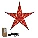 Produktbild Papierstern Mono mit Zubehör, Weihnachtsstern Deko Lampe, Fensterdeko Wohndeko, Faltstern Geschenkidee (Mono red S)