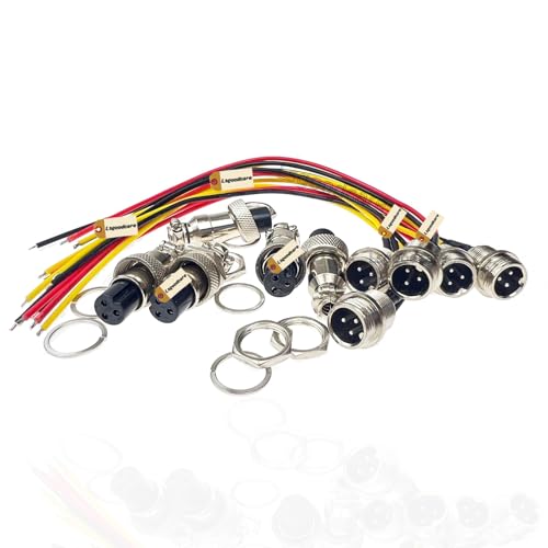 Lsgoodcare Kit 5 Conectores Aviation GX12-3pin Macho 12mm miniatura 2