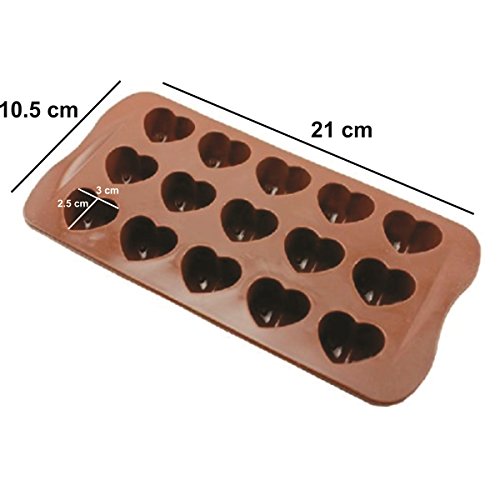Image of SYGA 15 Holes Brown Silicone Heart Shape Mold