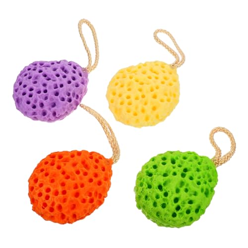 Beavorty 4Piezas Esponja de Exfoliante para Adultos de Esponja Hidrofílica Panal para Ducha y Limpieza Corporal sin Químicos Suave y Duradera