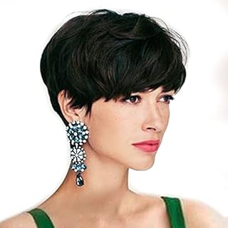Queentas Short Blonde Wigs for Women Pixie Cut Layered Short Wig with Fringe Synthetic Hair for Ladies Wigs from UK(Mixed Blonde)