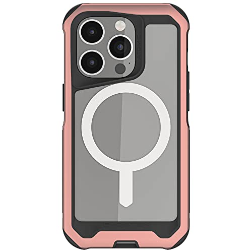 ゴーステック アトミックスリム for iPhone 14 Pro ピンク Magsafe対応 耐衝撃 GHOCAS3089