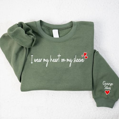 DILYPOD Personalized Grandma Sweatshirt, Custom Mom Shirt with Kids Name on Sleeve, Christmas & Mothers Day Gift3