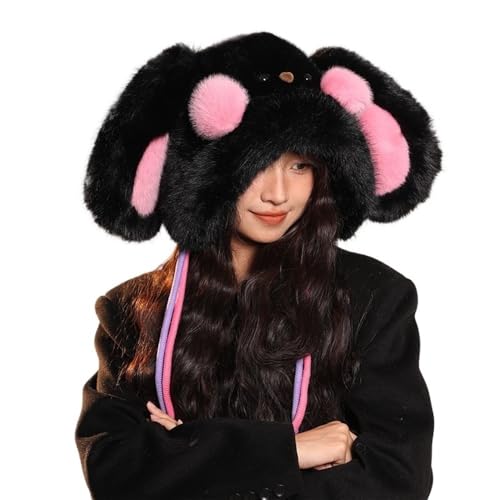 Bonnet en fausse fourrure contre le vent glacial avec oreilles de lapin mignonnes