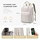 LOVEVOOK Rucksack Damen Groß, 18 Zoll Laptop Schulrucksack Teenager Mädchen mit Laptopfach, Wasserdicht Daypack Schultasche Reiserucksack für Schule Uni Reisen Arbeit, Cremefarben