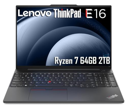 Image of Lenovo ThinkPad E16, 16 inch FHD+ Laptop, AMD Ryzen 7 7735U, 64GB DDR5, 2TB SSD
