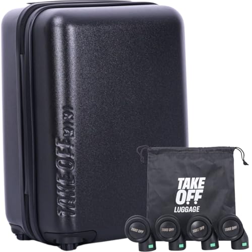 Take OFF Luggage Personal Item MINI – 40x30x20cm Underseat Suitcase with Removable Wheels – TSA Lock, Hardshell Lightweight Bag – Fits Tight Airline Rules – Compact Travel Luggage