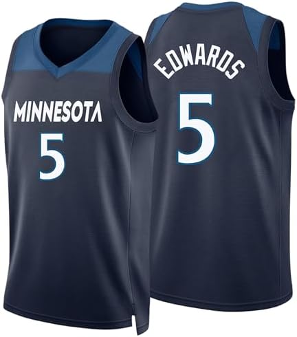 Minnesota Custom Mens/Women/Youth Basketball Stitched T-Shirt for Sports Fan White/Navy No Brand/Logos
