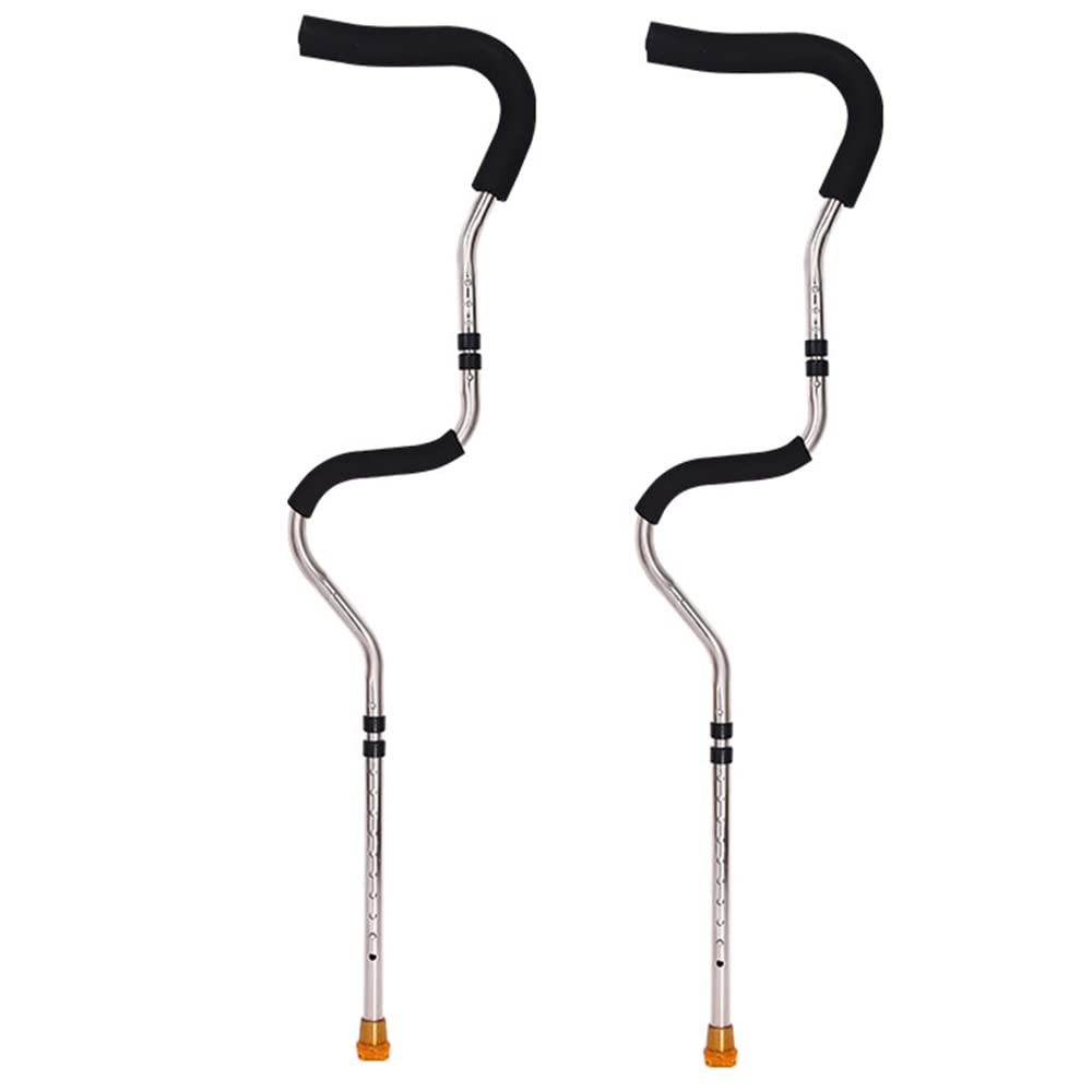 Muletas Ajustables para Las Axilas, muleta Universal portátil para Caminar, Adultos, Mujeres, Hombres, atención médica, rehabilitación médica, Almacenamiento Desmontable (Color: 2 Unidades)