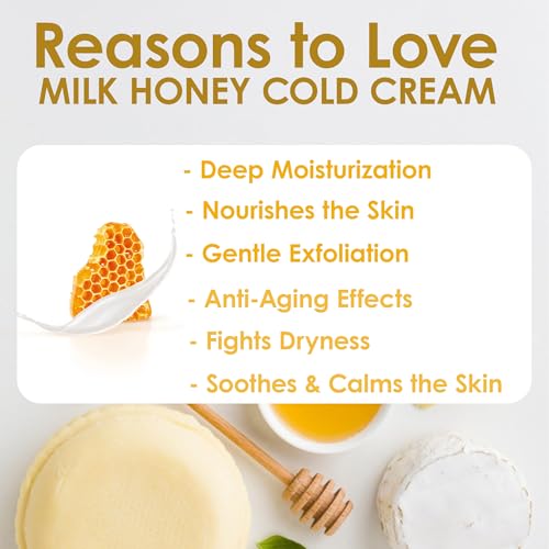 Image of Pink Root Milk & Honey Cold Cream 500ml, Helps in Glowing & Moisturising Skin enriched with Vitamin E Oil, Shea Butter
