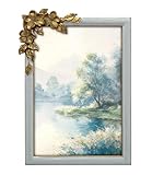 GIFTY GIFTY Vintage Grey Thin Boarder Floral Photo Frame / 4x6 In | For Vertical and Horizontal Display on Tabletops | Perfect for Home Decor, Wedding, Graduation, Or Milestone Photos Gift Box