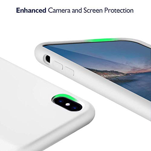 Image of REALCASE iPhone X | iPhone Xs Back Cover Case | Full Protective Liquid Silicone | Shockproof Case Back Cover for iPhone X /Xs (S-White)