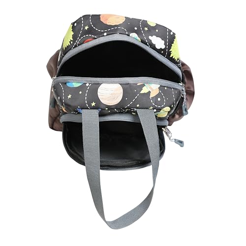 Image of ORBY Lunch Bag Galaxy Brown | Water-Repellent Durable Fabric | Tiffin Bag with Bottle Holder & Front Pocket | Strong Zipper & Spacious Meal Storage (Galaxy Pattern, Brown)