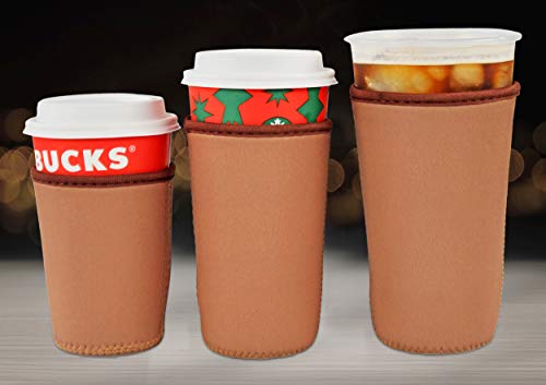image for HOME-X Set of 3 Neoprene Cup Sleeves, Iced Beverage Cup Holders, Drink