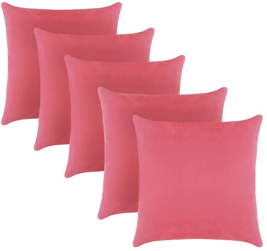 Sleepsia Throw Pillow Covers - Luxury Velvet Cushion Cases - Pillowcases for Couch, Sofa Bedroom Decoration - Set of 2 (Pack 5 (16x16), Pink) (B0B136L1TF) Amazon Price History, Amazon Price Tracker
