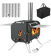 Amazon | Litake 薪ストーブ 折りたたみ キャンプ 耐熱ガラス・煙突