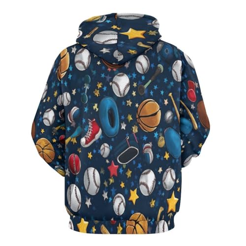 Sweatshirt bleu foncé manches longues avec poche et capuche sport - 4