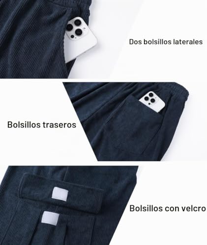 Miniatura 4 de Hombre Pantalones Cortos Casual Bermudas con Bolsillos S-3XL | Shorts Pana Deportivos,Verano,Cordón Elástico,Playa
