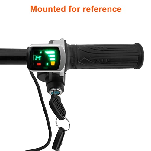 L-faster Bike Throttle Handle Speed Accelerator Grip with Key Switch Indicator for Scooter Bicycle (24V)