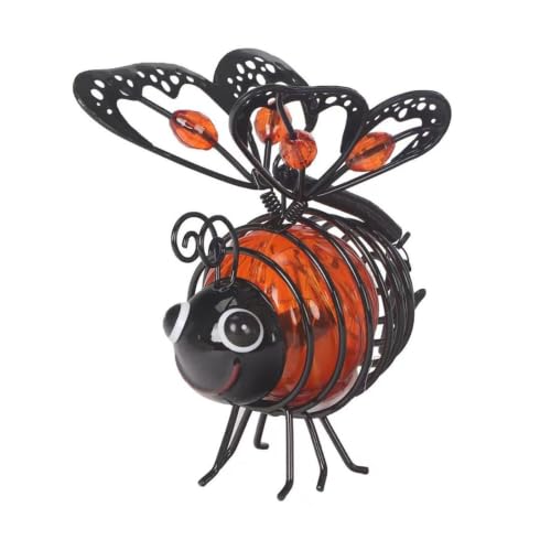 Lampe suspendue abeille solaire orange déco jardin