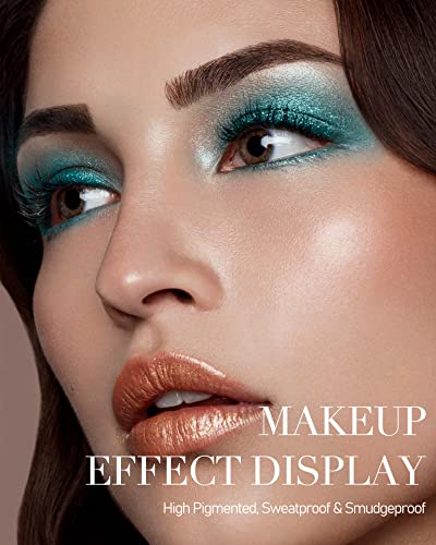 Maki Yika Blue Eyeshadow Palette, Blue Eye Shadow 9 Color Matte Shimmer Glitter Eye Makeup Palette, Pressed Powder Eyes Makeup Palette Long Lasting & High Pigmented (Blue) #TOP4