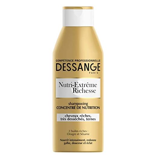 Dessange - Shampooing Concentré de Nutrition Nutri-Extrême Richesse - Enrichi en Huile Précieuse d'Onagre et de Sésame - Pour Cheveux Rêches, Très Desséchés ou Ternes - 250 ml