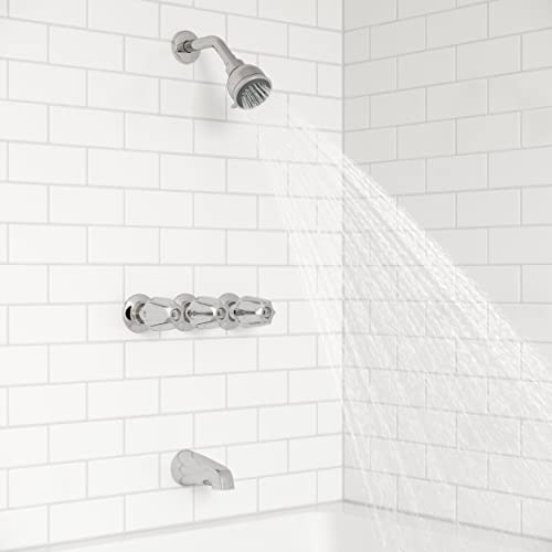 Grifo eléctrico para ducha Pfister LG011120, tipo 3 manijas, acabado cromo pulido, caudal 1,8 GPM miniatura 5