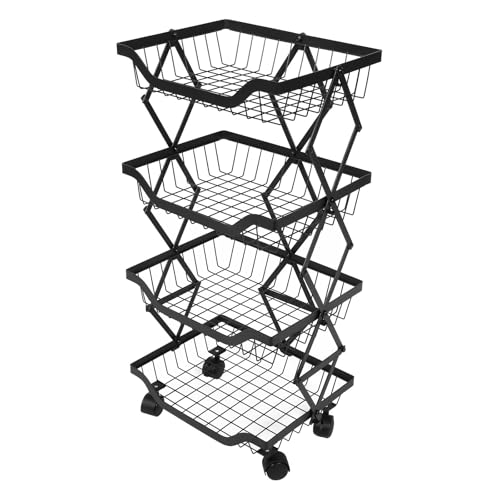 Support multifonction sol pliable et robuste à 4 niveaux avec roulettes - 2