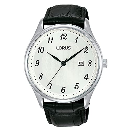 Lorus montre quartz homme bracelet cuir RH913PX9 cadran argenté analogique classique
